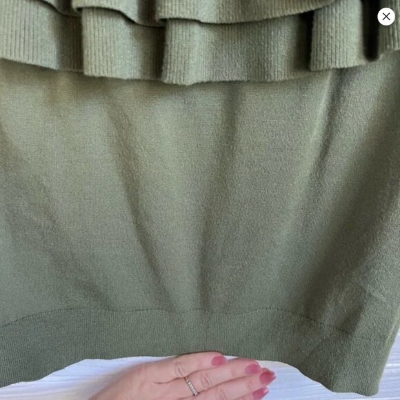 J. Crew Olive Green Off The Shoulder Sweater Top S - Picture 6 of 11
